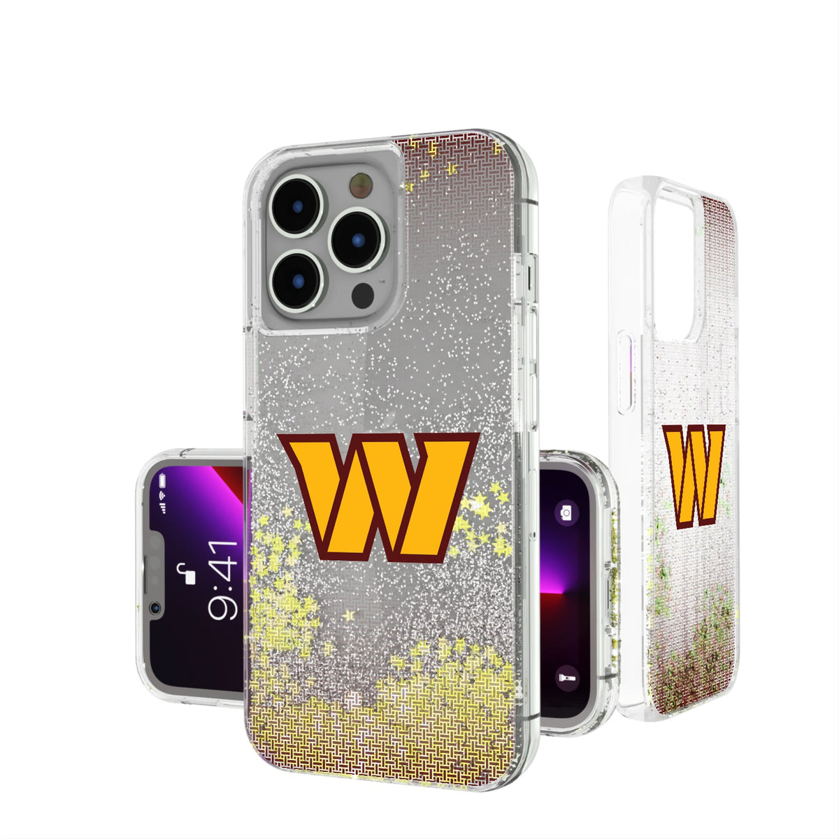 Washington Commanders Linen Glitter Phone Case 15