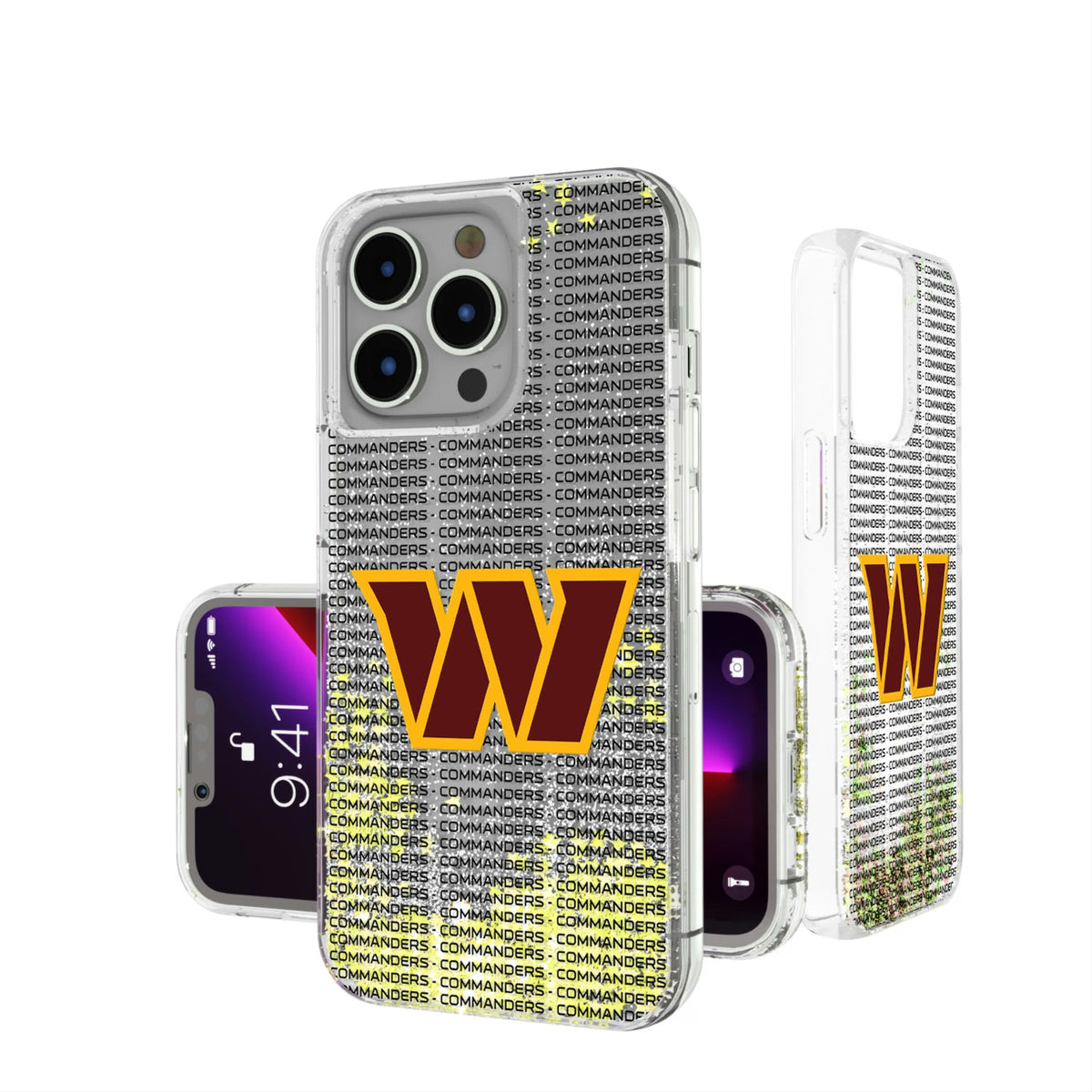 Washington Commanders Text Backdrop Glitter Phone Case 9