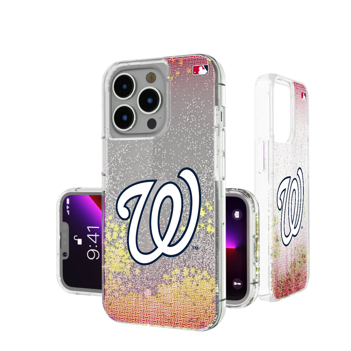 Washington Nationals Linen Glitter Phone Case 14