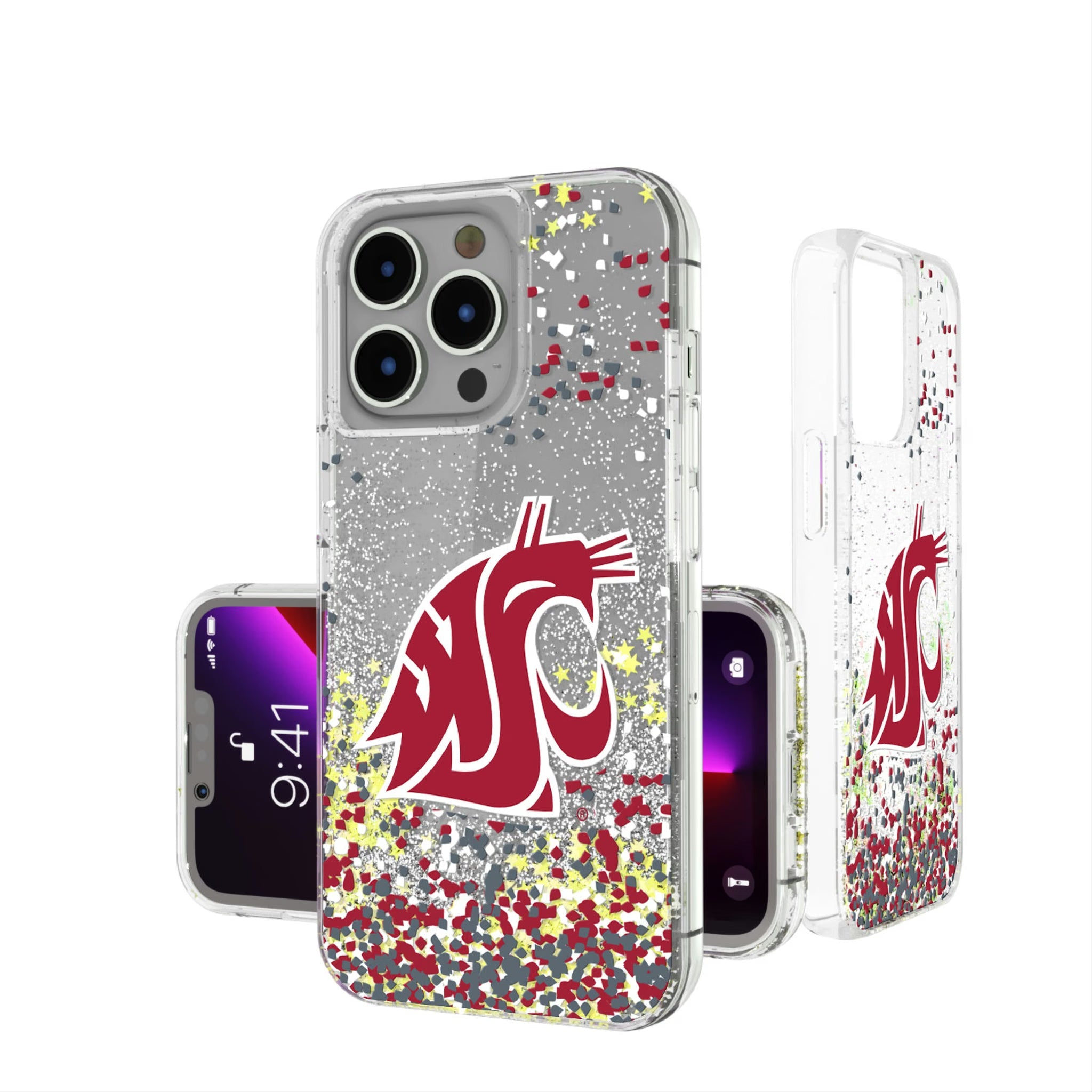 Washington State University Cougars Confetti Glitter Phone Case 6