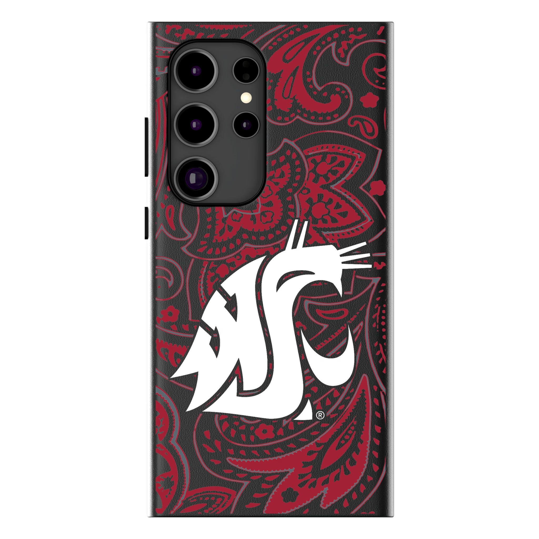 Washington State University Cougars Paisley MagSafe Compatible Phone Case for Samsung Galaxy 17