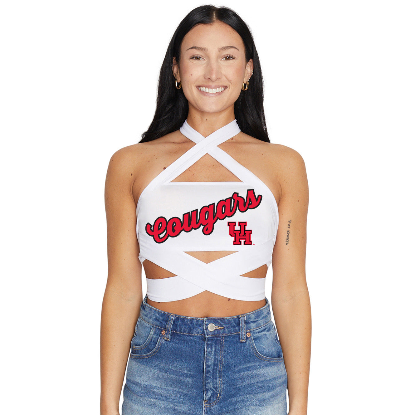 University of Houston White Multi Way Bandeau Top | lojobands
