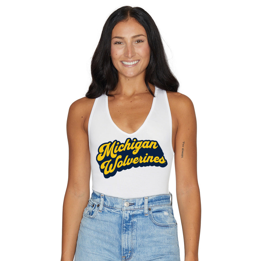 University of Michigan White Bodysuit | lojobands