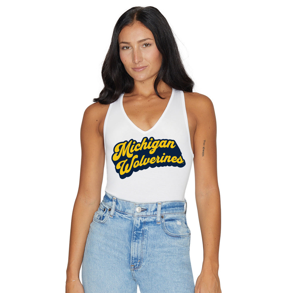 University of Michigan White Bodysuit | lojobands