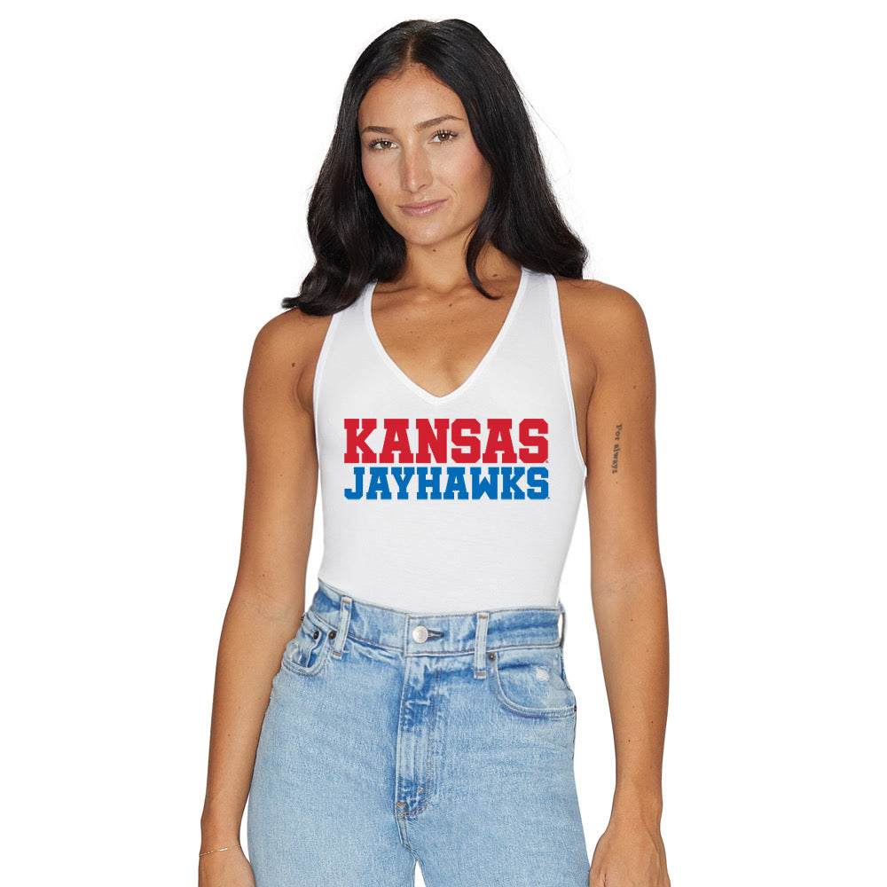 Kansas Jayhawks White Bodysuit | lojobands
