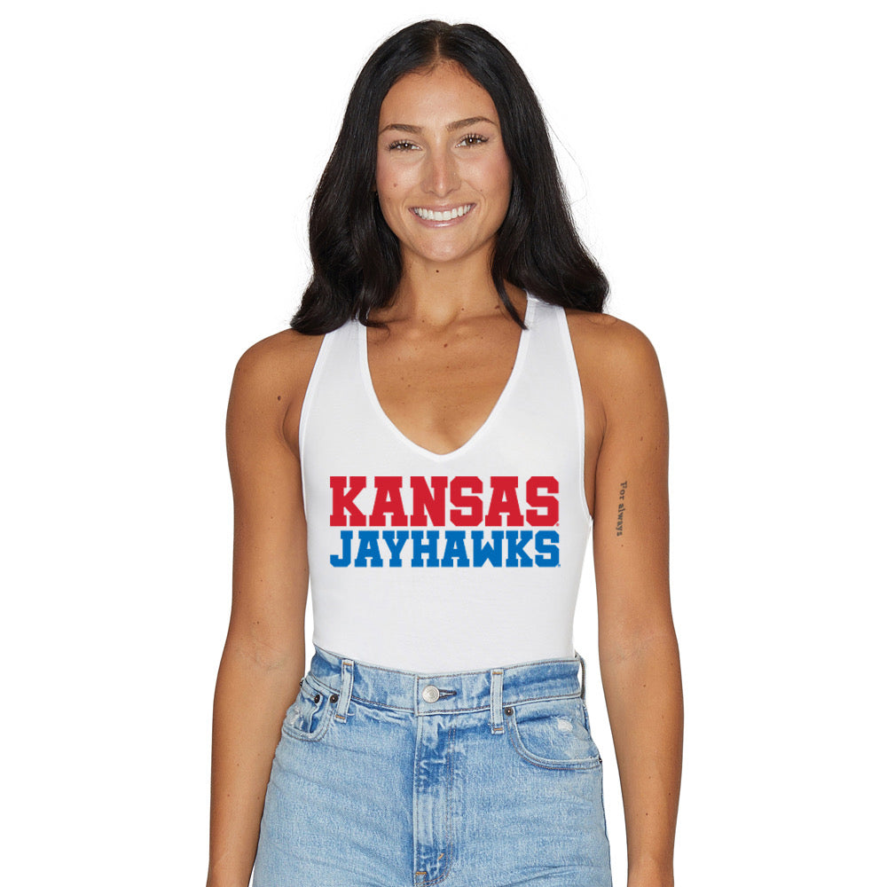 Kansas Jayhawks White Bodysuit | lojobands