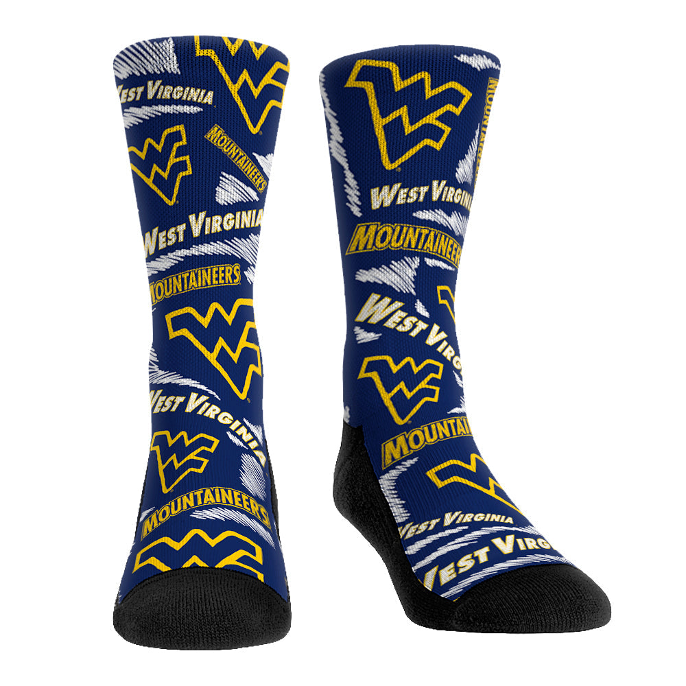 West Virginia Mountaineers - Logo Sketch | Rock 'Em Socks
