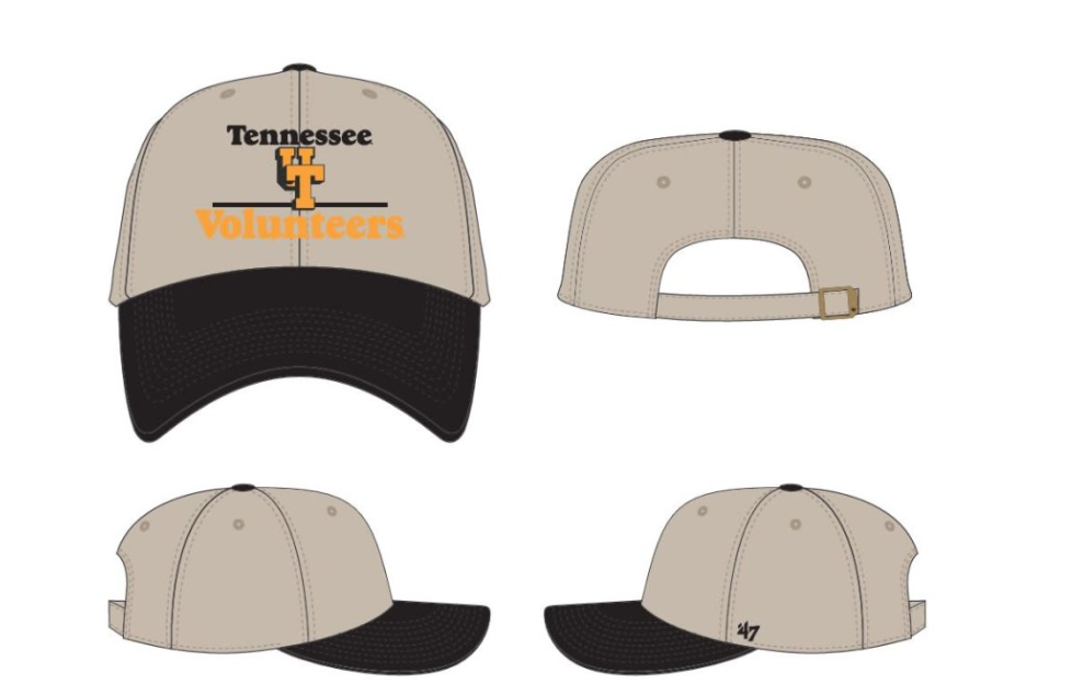 Tennessee Volunteers- Vintage Bone Orange Campscape Clean Up Adjustable Hat 3