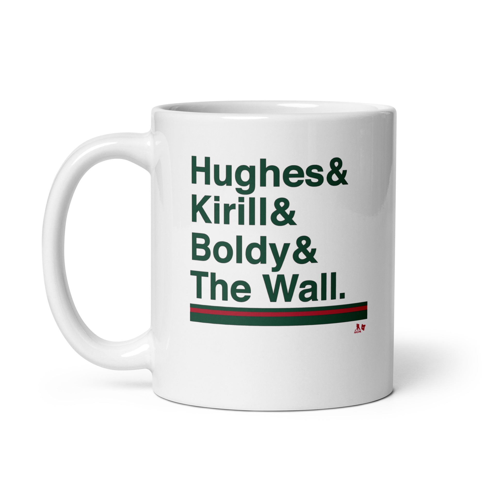 Minnesota Hockey Ampersand: Hughes & Kirill & Boldy & The Wall Mug 3
