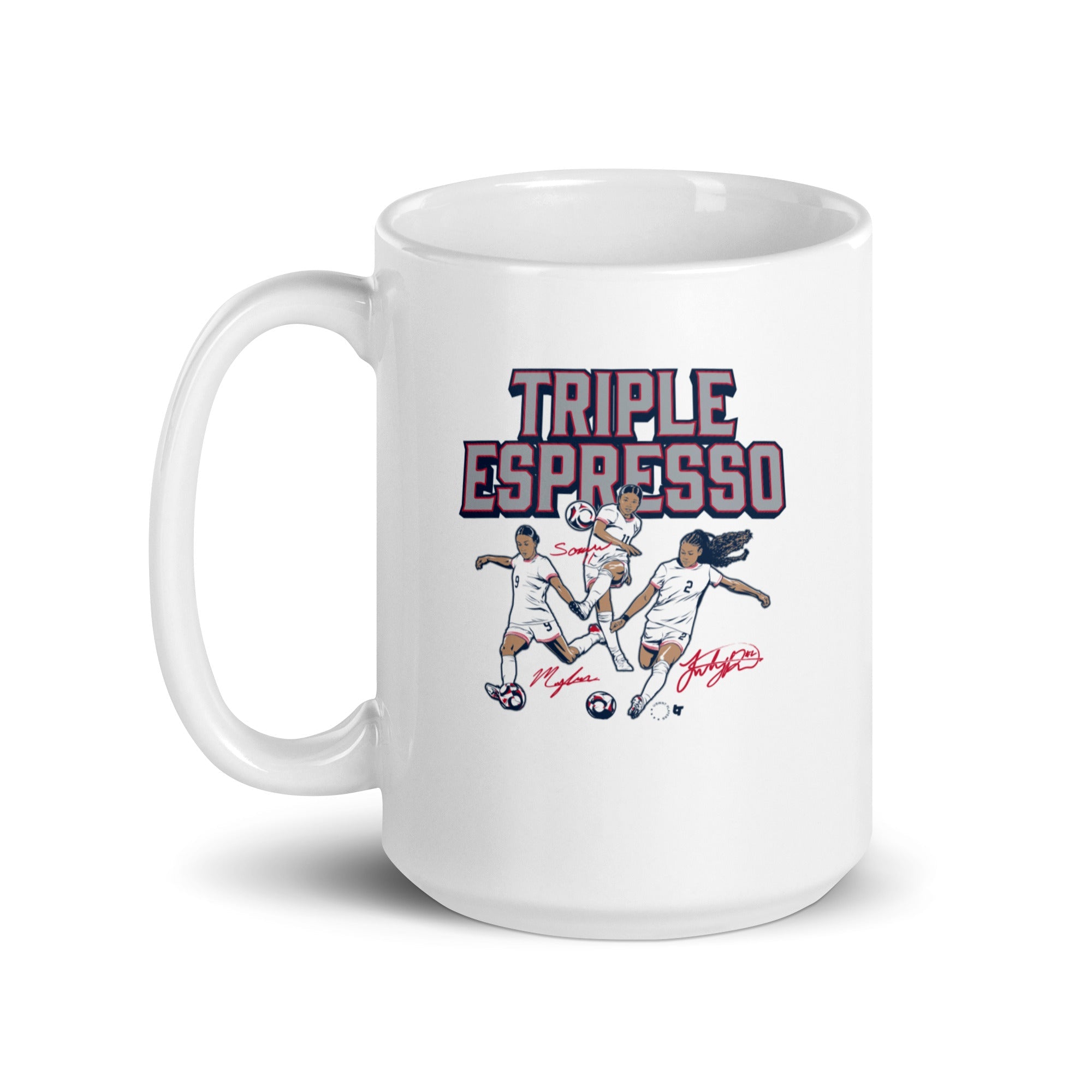 Mallory Swanson, Trinity Rodman, & Sophia Wilson: Triple Espresso Stars Mug 5