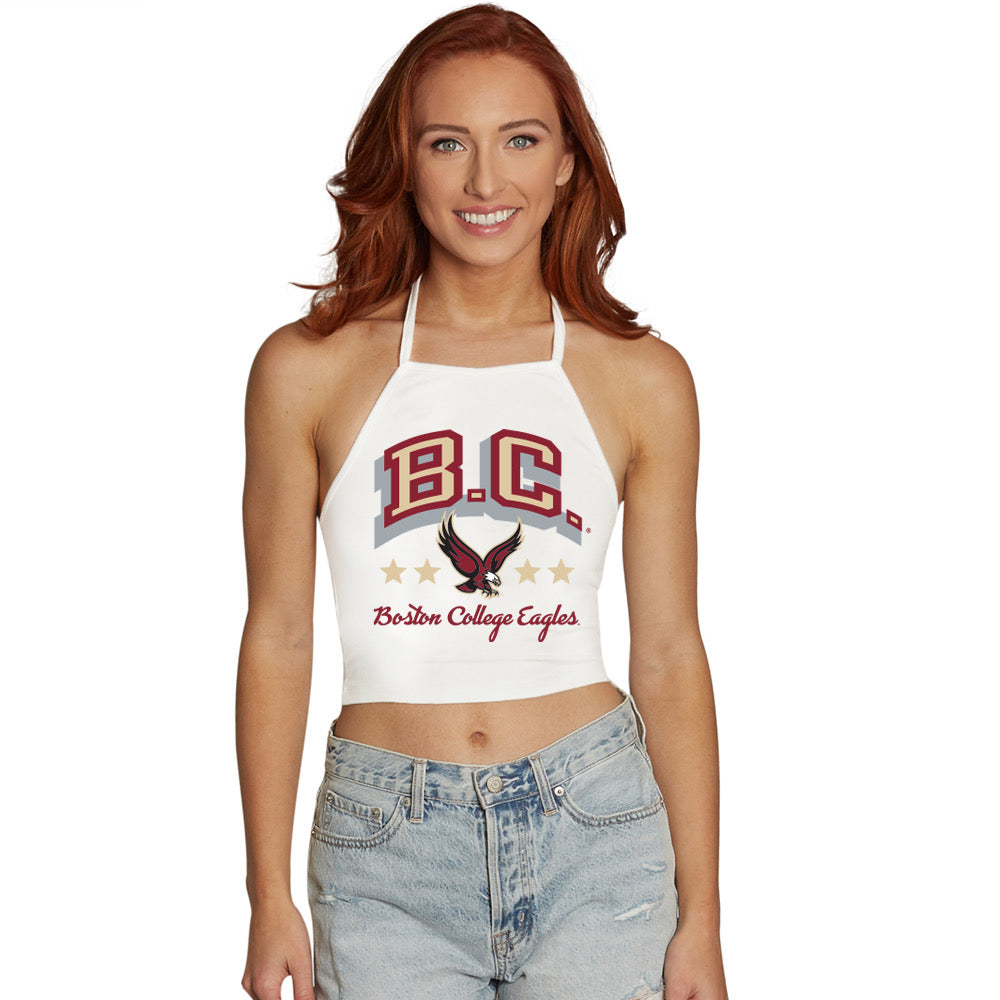 Boston College White Halter Top | lojobands