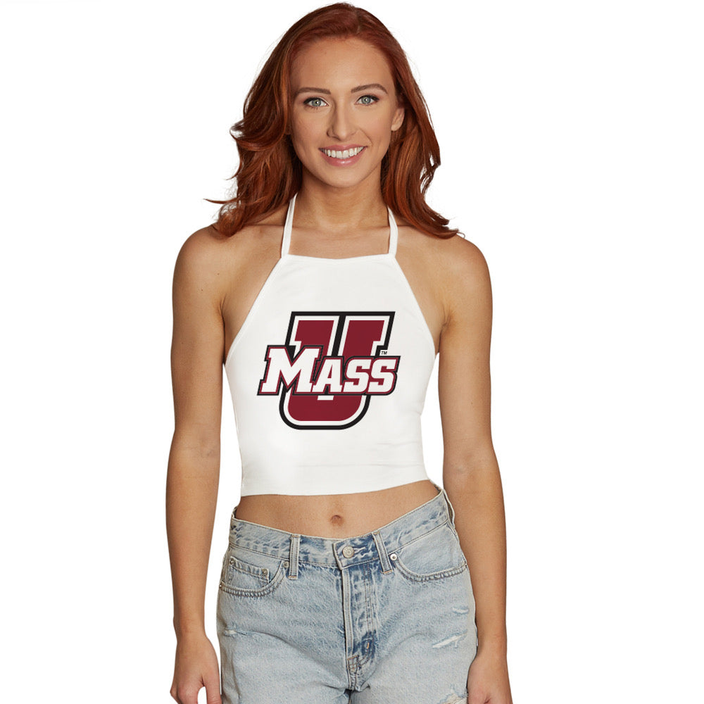 UMass White Halter Top | lojobands