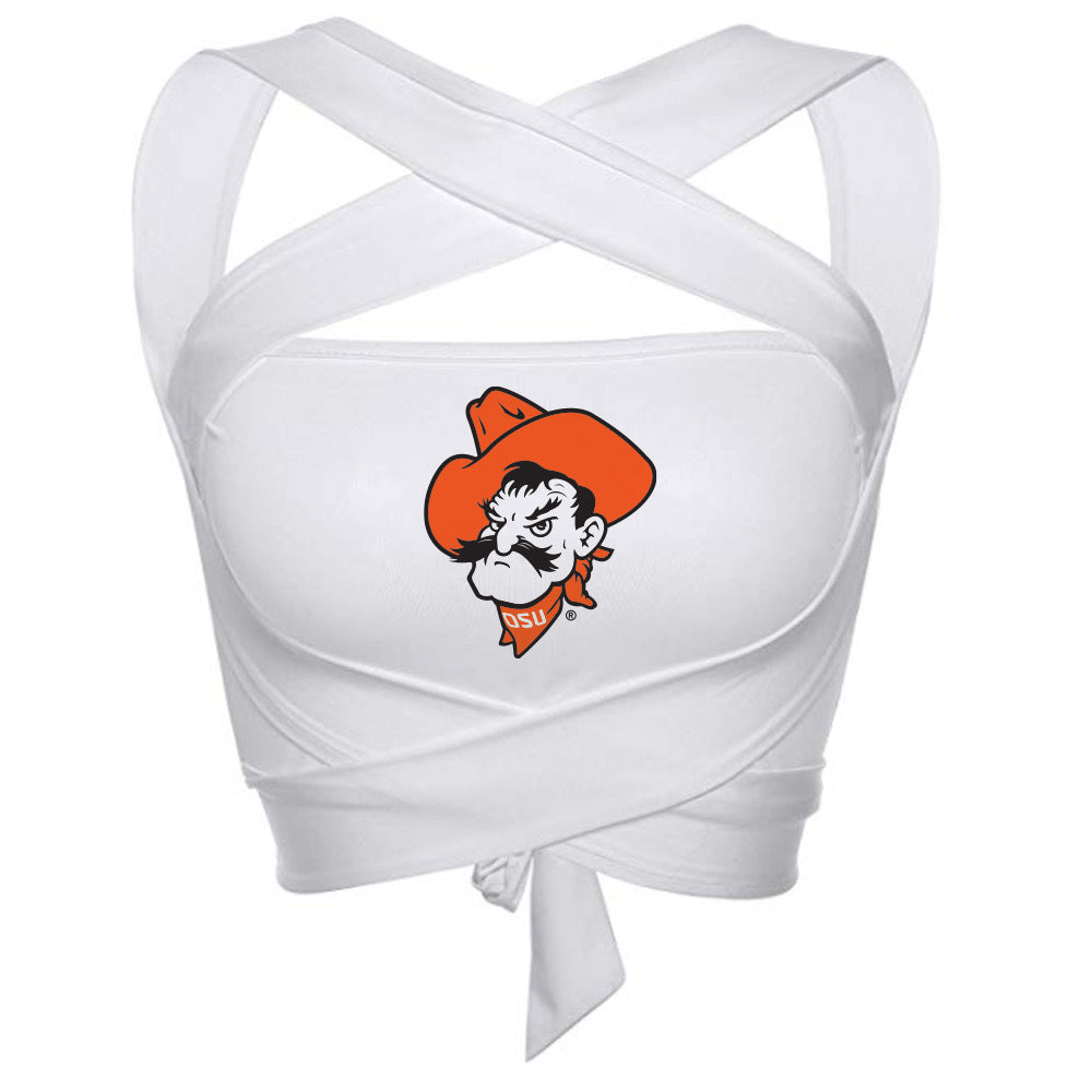 Oklahoma State White Multi Way Bandeau Top | lojobands
