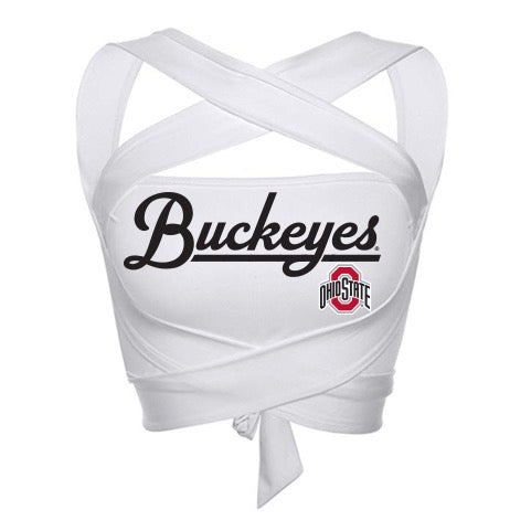 Ohio State OSU Buckeyes White Multi Way Bandeau Top 4