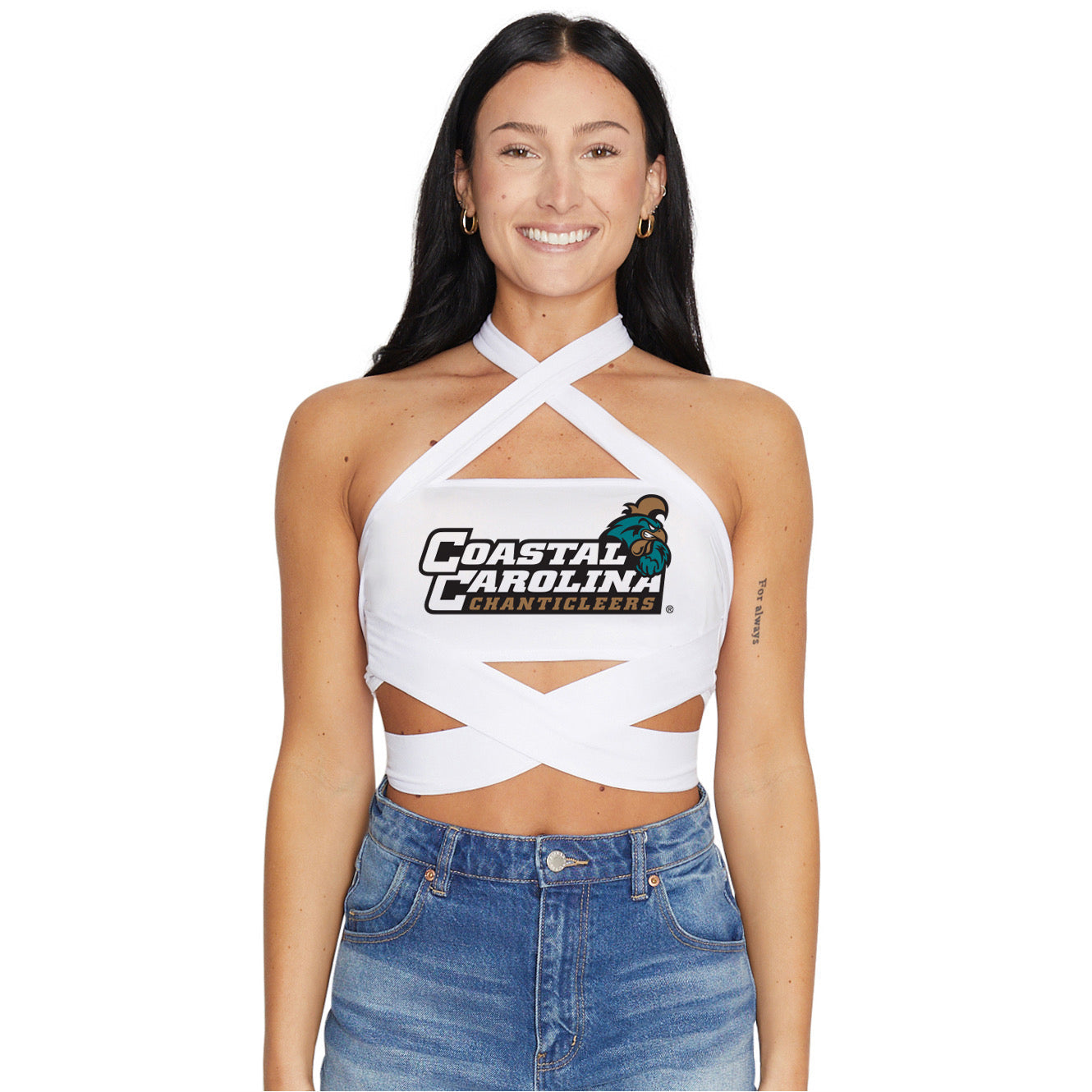 Coastal Carolina White Multi Way Bandeau Top | lojobands