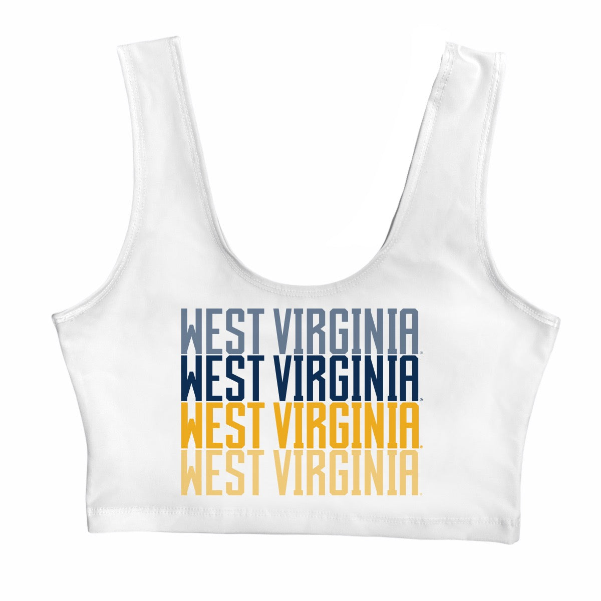 West Virginia Mountaineers White Crop Tank Top | lojobands 3
