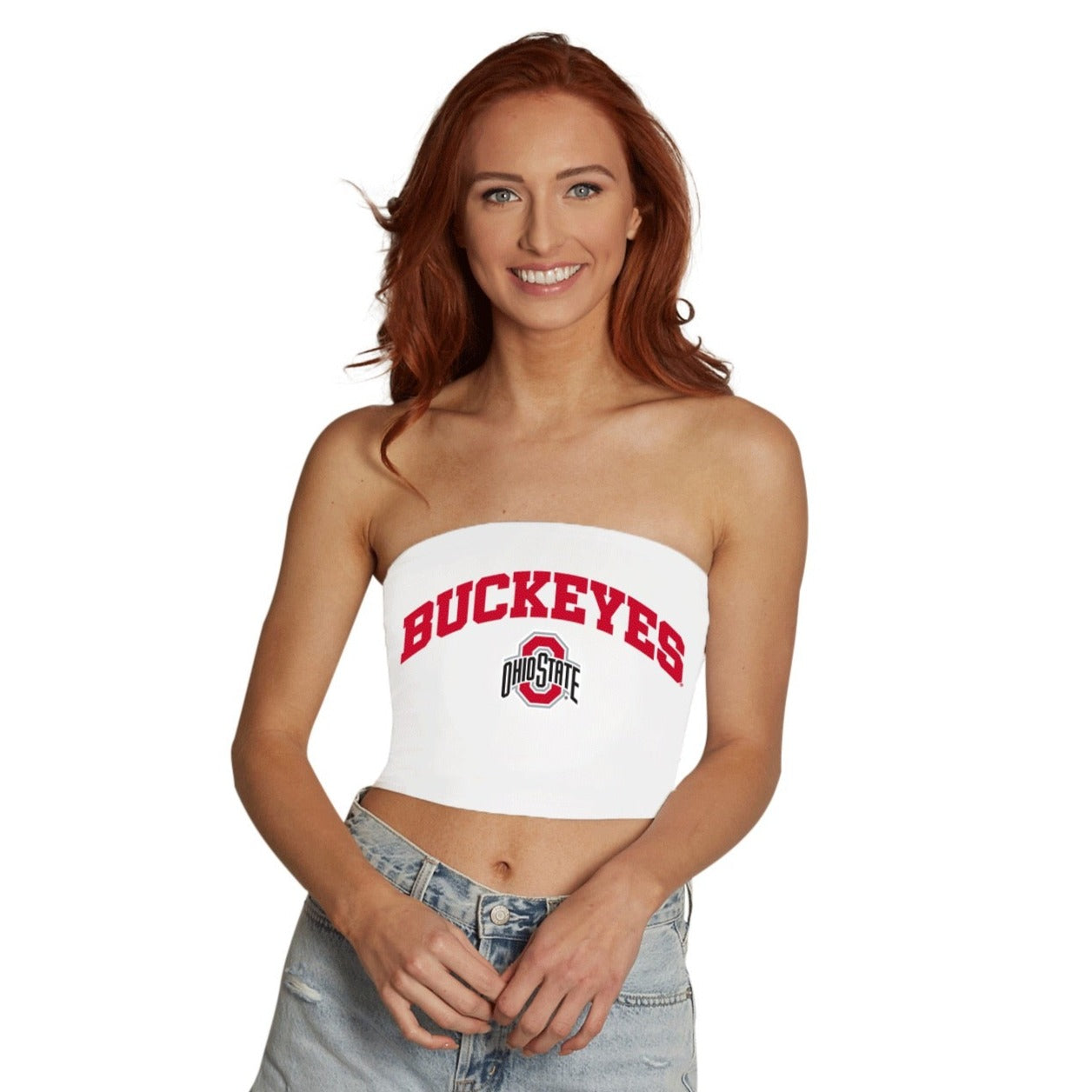 Ohio State OSU Buckeyes White Tube Top 3