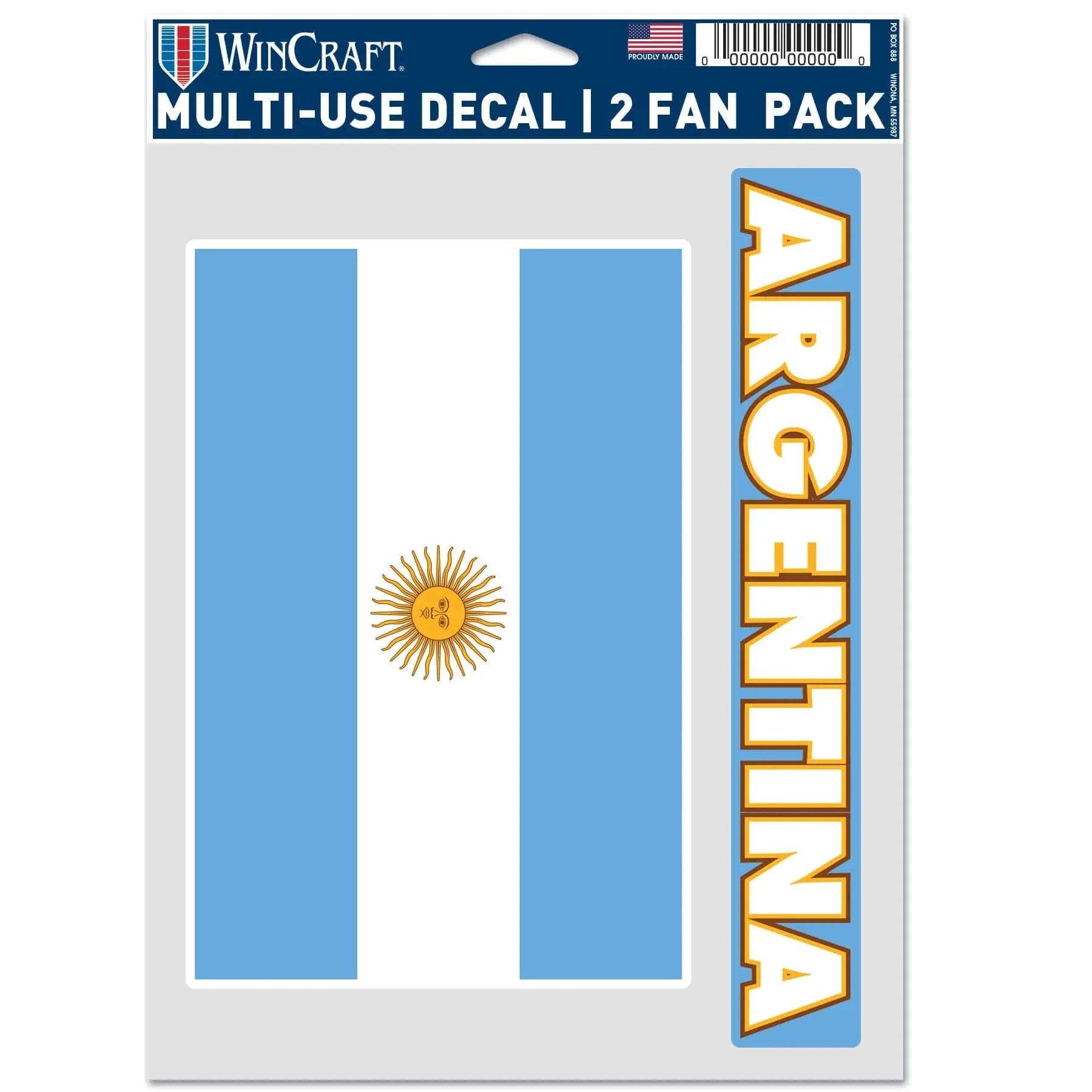 Wincraft Argentina Flag Multi-Use Decal (5.5"x7.75") 1