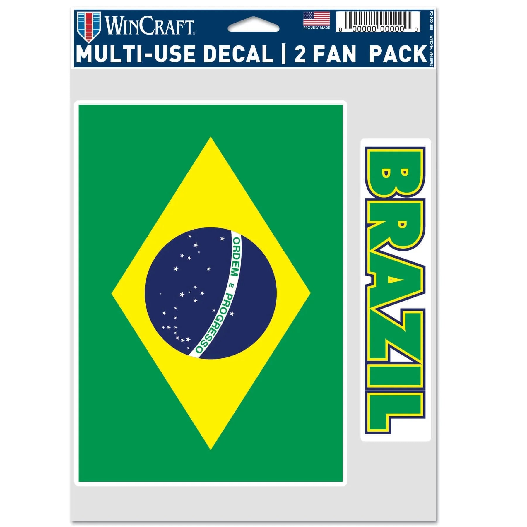 Wincraft Brazil Flag Multi-Use Decal (5.5"x7.75") 1