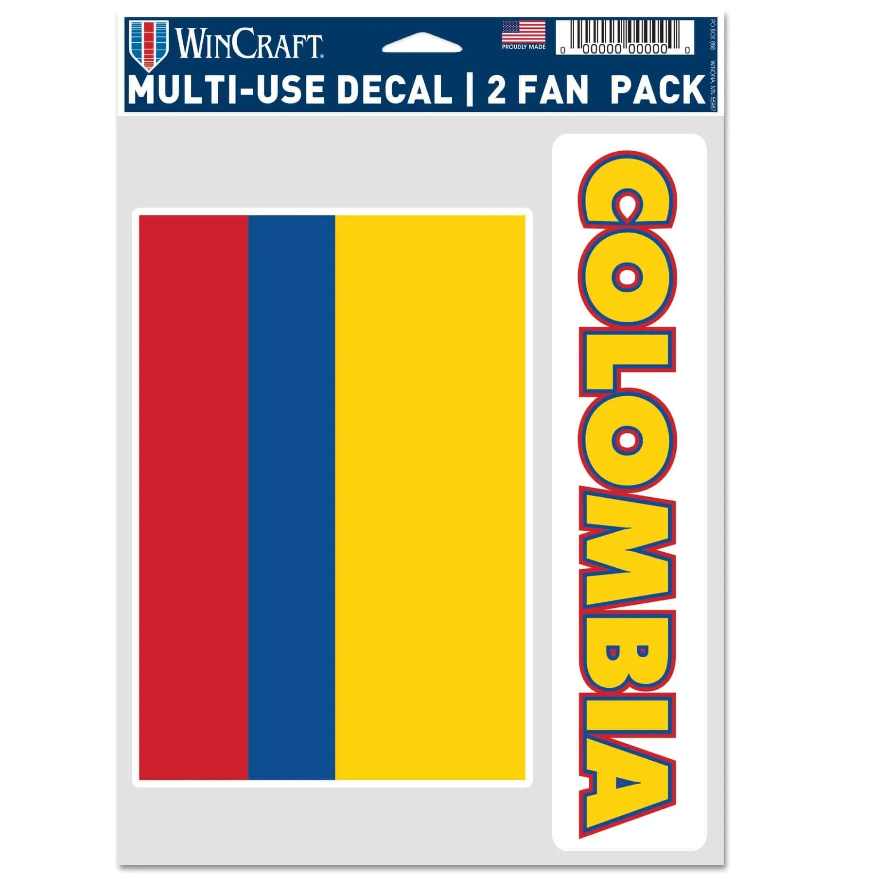 Wincraft Colombia Flag Multi-Use Decal (5.5"x7.75") 1