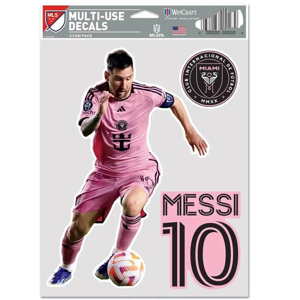 Wincraft Inter Miami Messi 3 Fan Pack Decals (5.5" x 7.75") 1