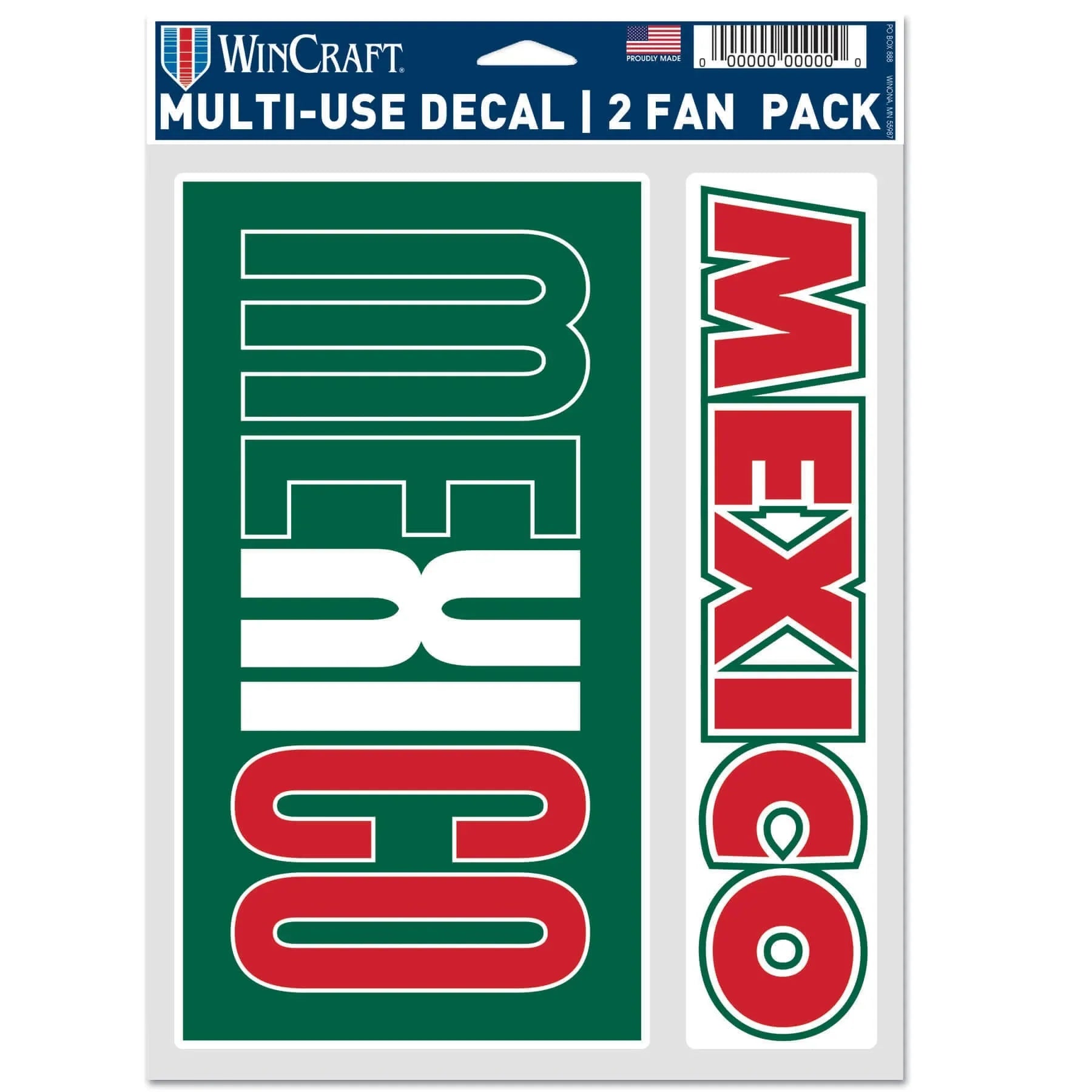 Wincraft Mexico CLRS Multi-Use Decal (5.5"x7.75") 1