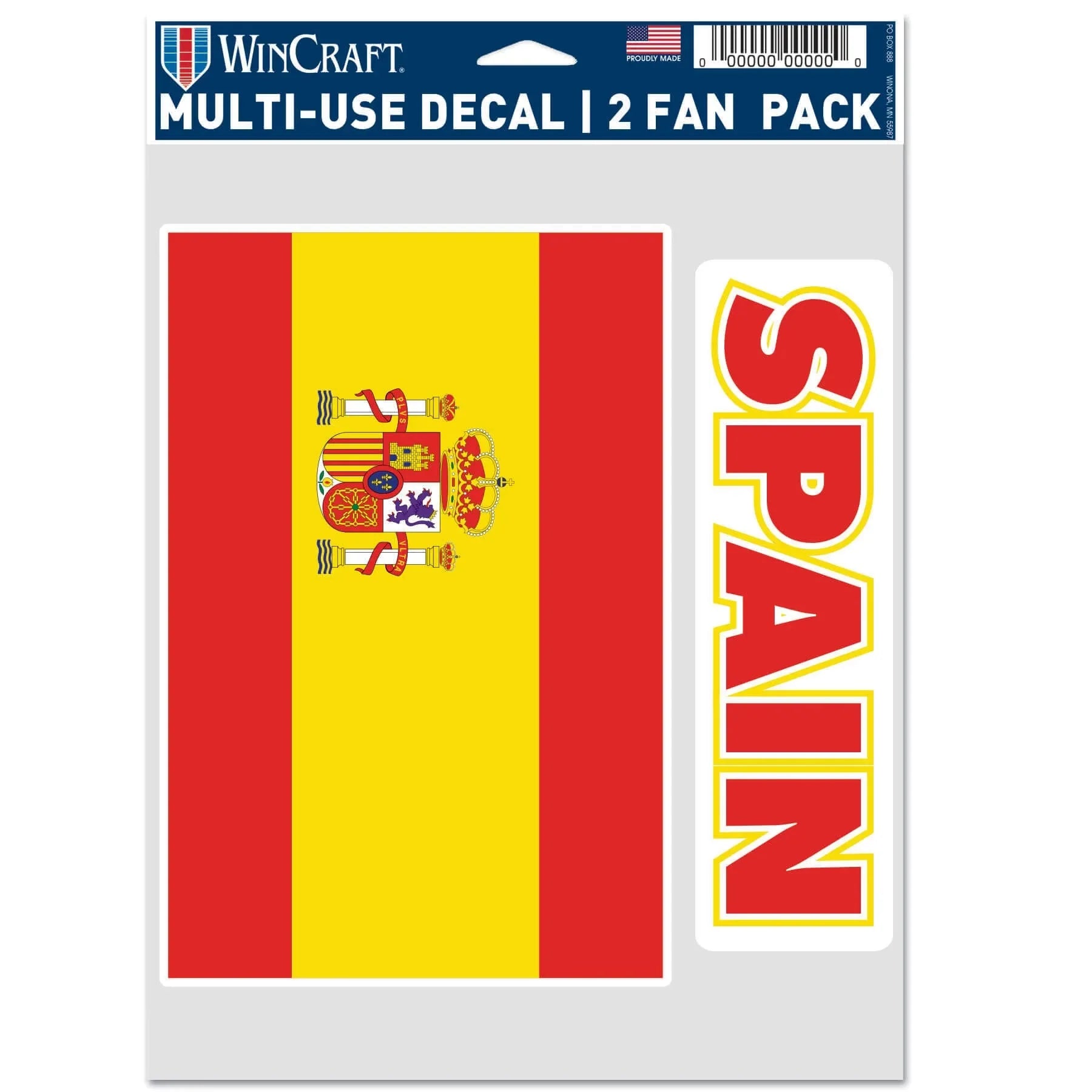Wincraft Spain Flag Multi-Use Decal (5.5"x7.75") 1