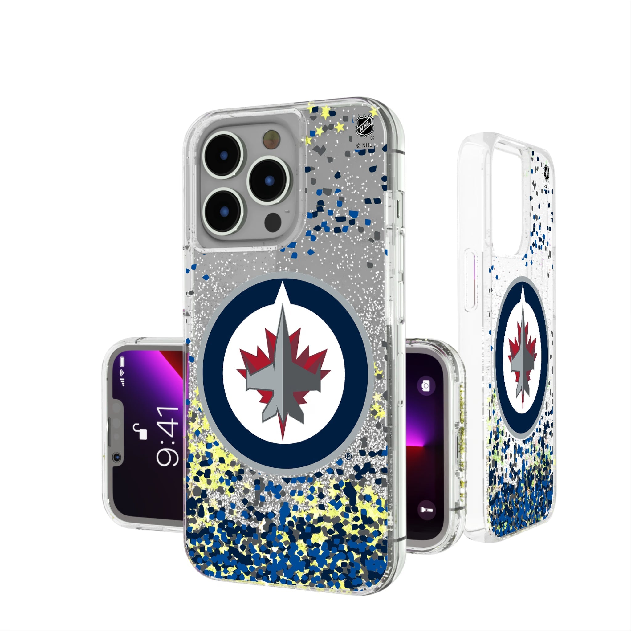 Winnipeg Jets Confetti Glitter Phone Case for Apple iPhone 3