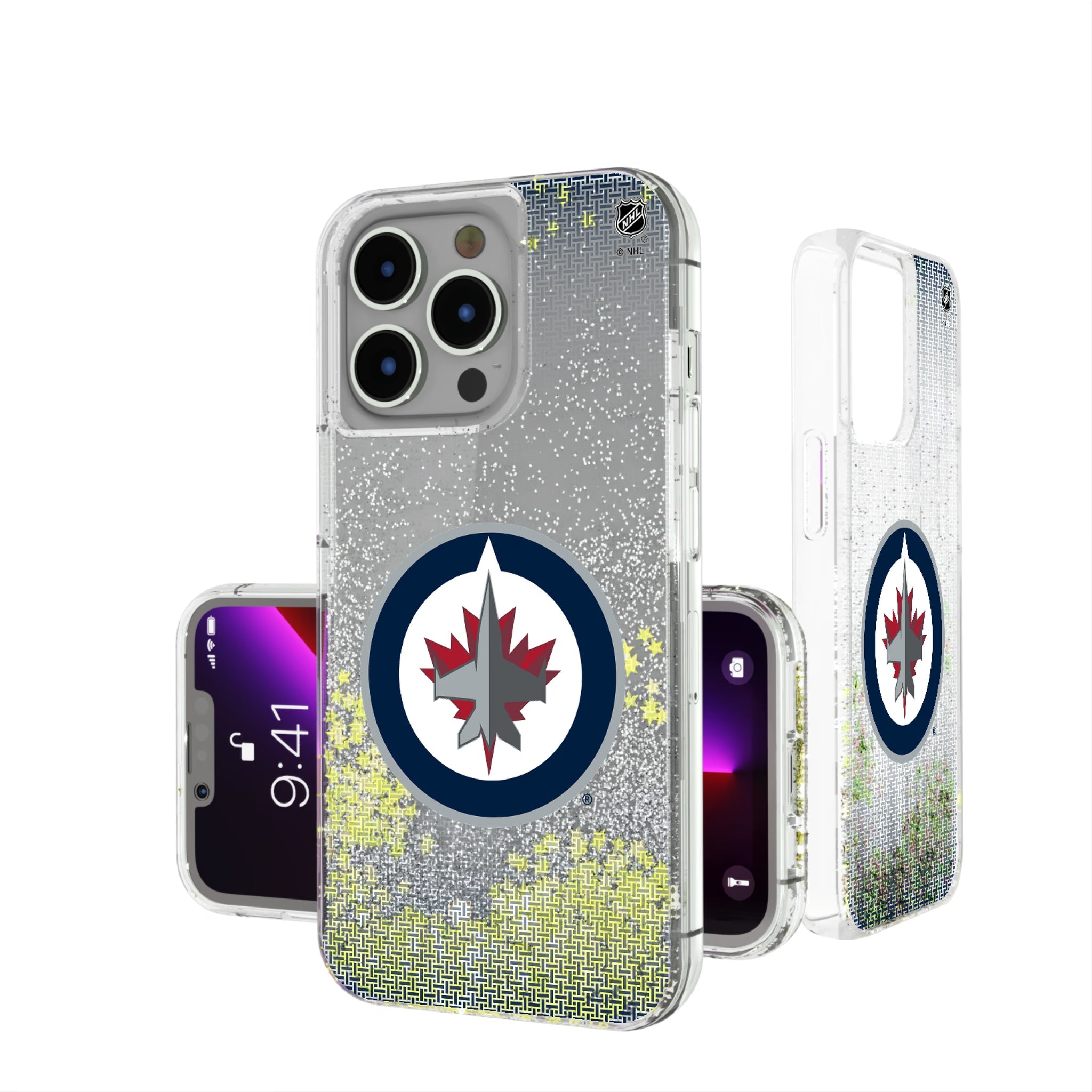 Winnipeg Jets Linen Glitter Phone Case for Apple iPhone 9