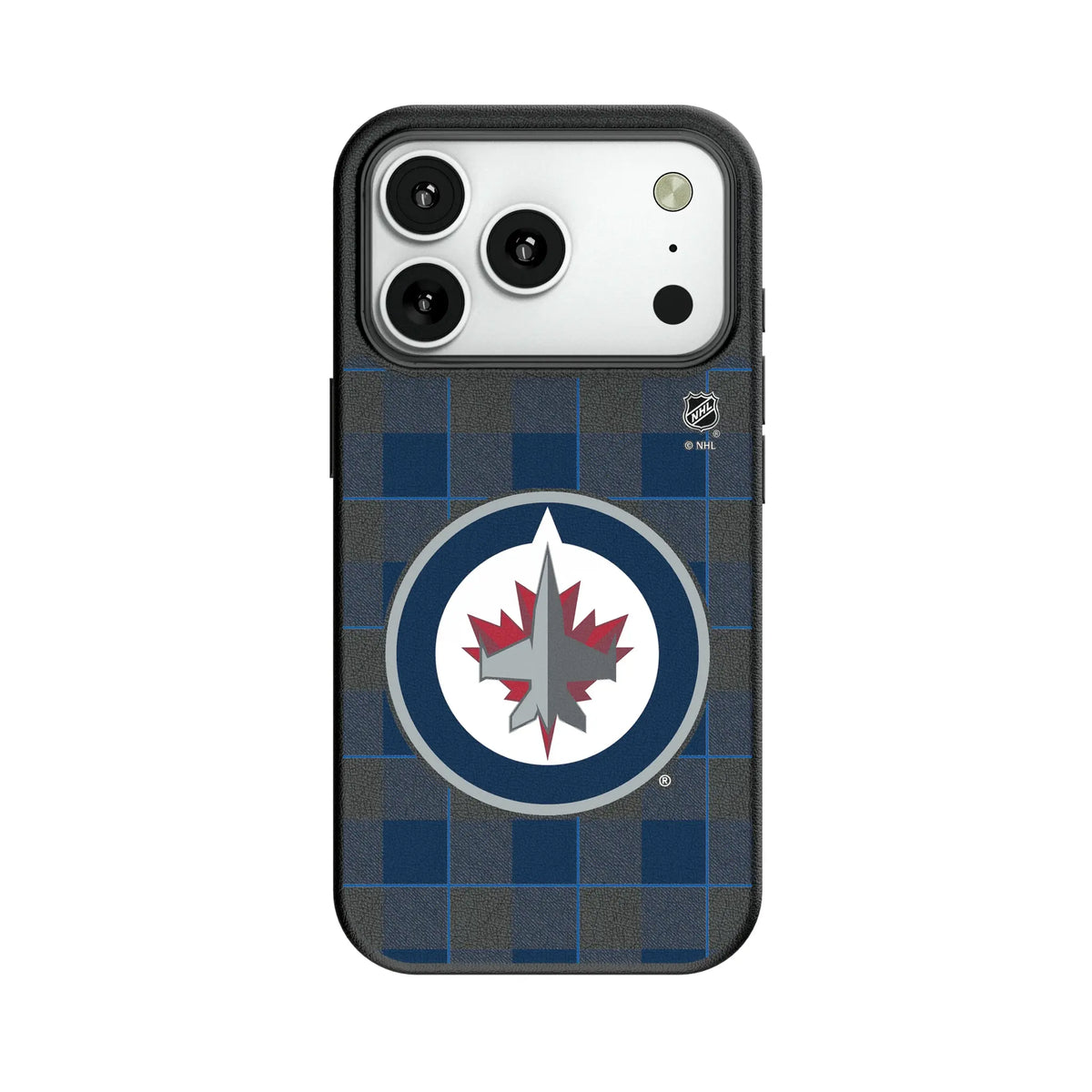 Winnipeg Jets Plaid MagSafe Compatible Phone Case for Apple iPhone 10