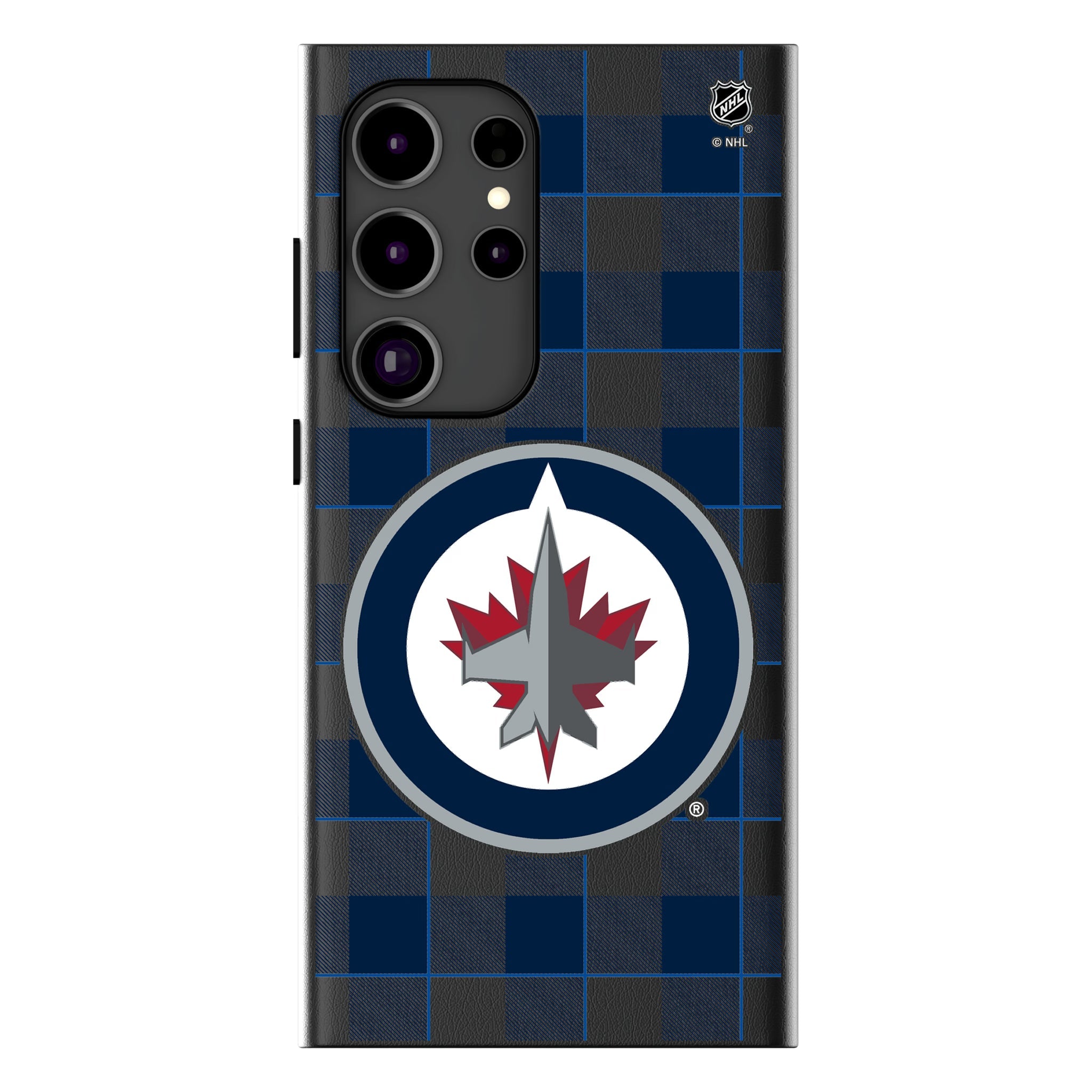 Winnipeg Jets Plaid MagSafe Compatible Phone Case for Samsung Galaxy
