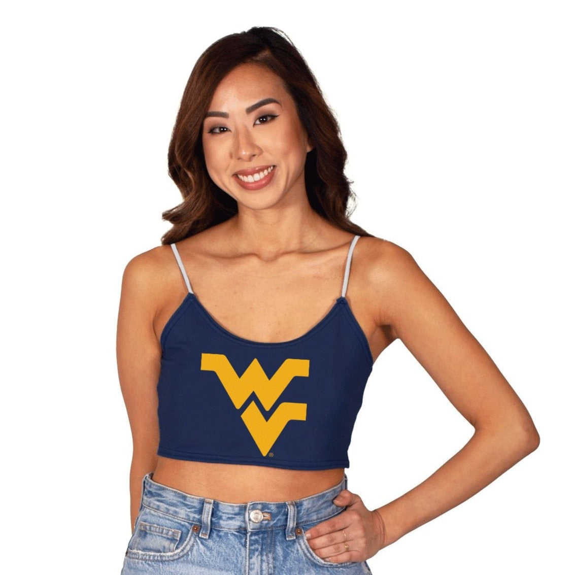 West Virginia Mountaineers Navy Blue Spaghetti Tank | lojobands