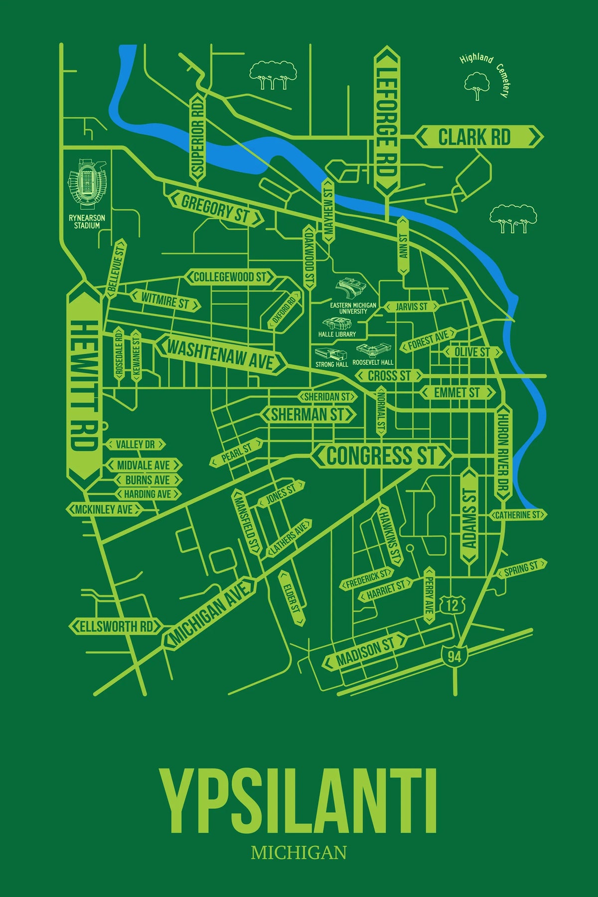 Ypsilanti, Michigan street map 7