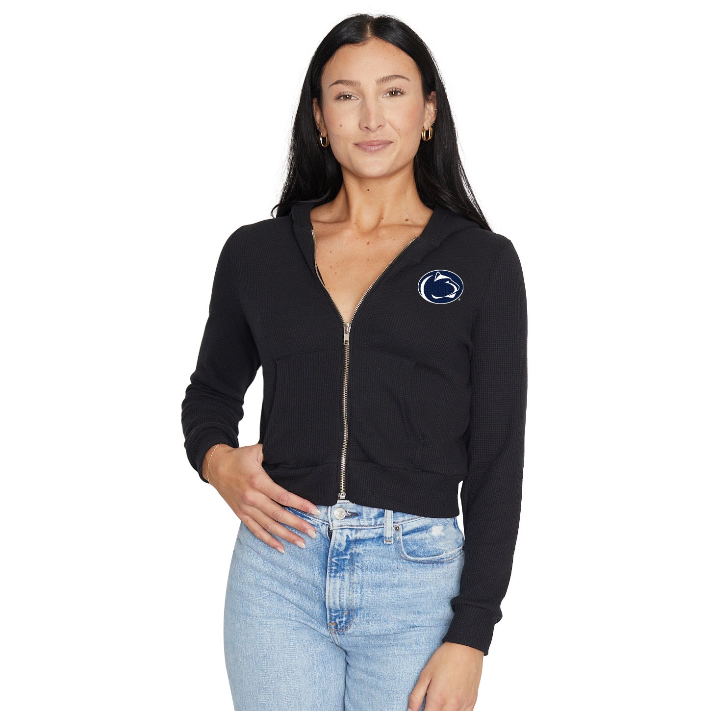 Penn State Waffle Knit Zip Up Hoodie | lojobands 3